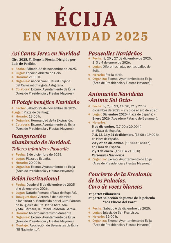 Programacion de la Navidad en Ecija