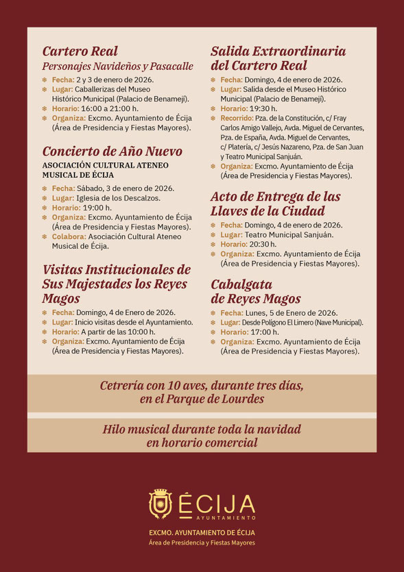 Programacion de la Navidad en Ecija