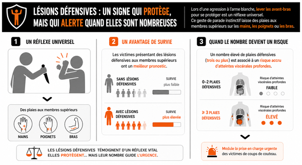 Lésions défensives et risques associés