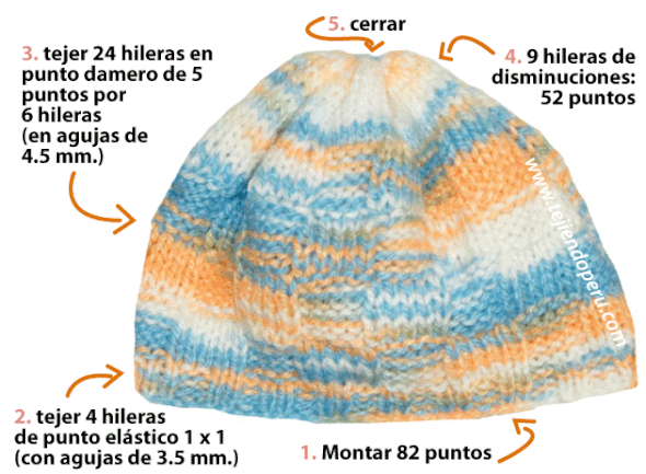 conjunto de bufanda y gorro para niños en dos agujas y crochet