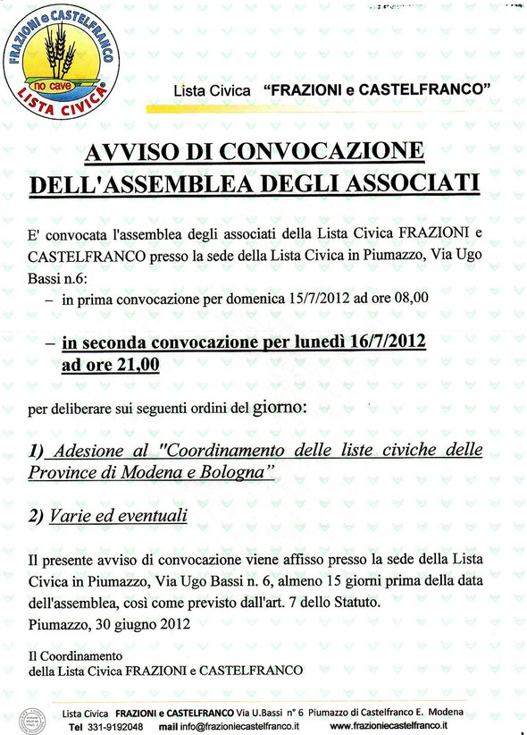 PIUMAZZO , 30 GIUGNO 2012