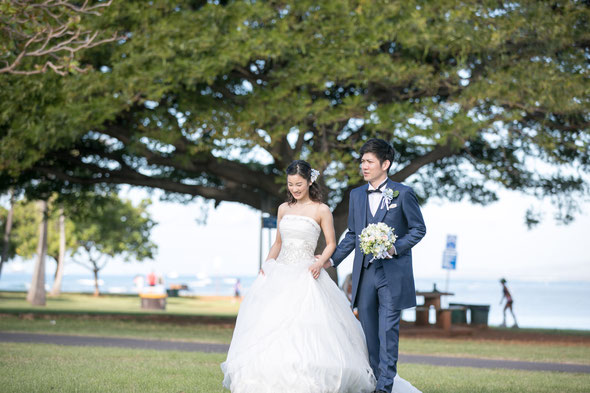 ハワイでの結婚式の様子