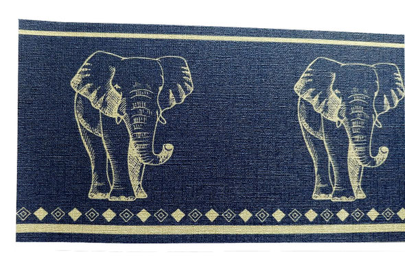 Glamour Vinyl Vliesbordüre mit Metallic Gold - Effekt - Motiv Elefant