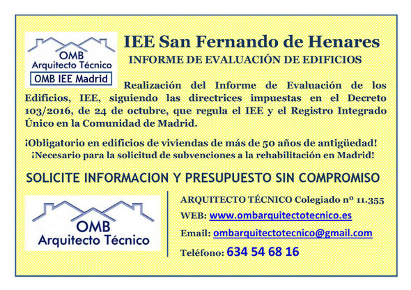 IEE SAN FERNANDO DE HENARES - Informe de Evaluación de Edificios Madrid - OMB IEE Madrid - OMB Arquitecto Técnico