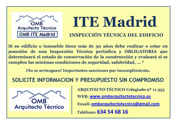 Inspección técnica de Edificos Carabanchel - ITE Carabanchel - OMB ITE Madrid - OMB Arquitecto Técnico