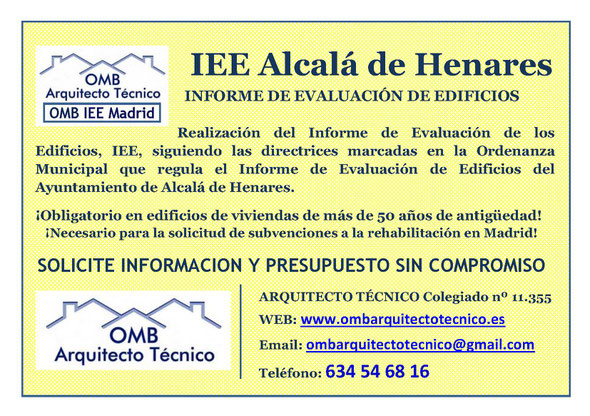 IEE ALCALÁ DE HENARES - Informe de Evaluación de Edificios Madrid - OMB IEE Madrid - OMB Arquitecto Técnico