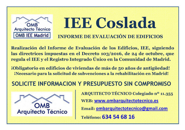 IEE COSLADA - Informe de Evaluación de Edificios Madrid - OMB IEE Madrid - OMB Arquitecto Técnico