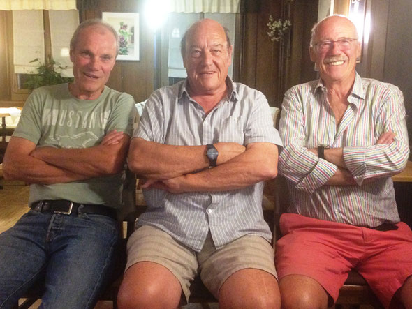 The first three Winterthur Cricket Club presidents (l-r) John Hallam (2010-2020), Karl Walter (1988-2009), Fred Webb (1982-1987)
