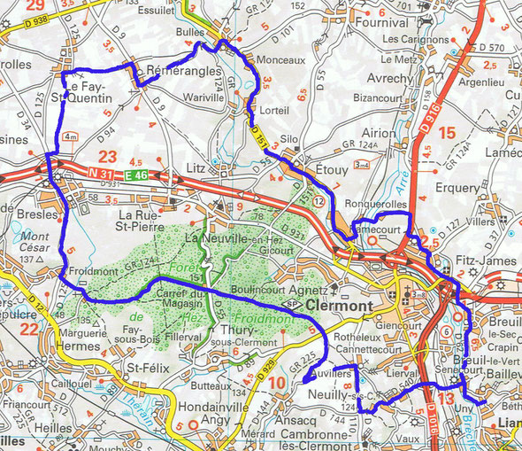 Cyclo de Bailleval - Parcours de 60 km le 27 juillet 2025