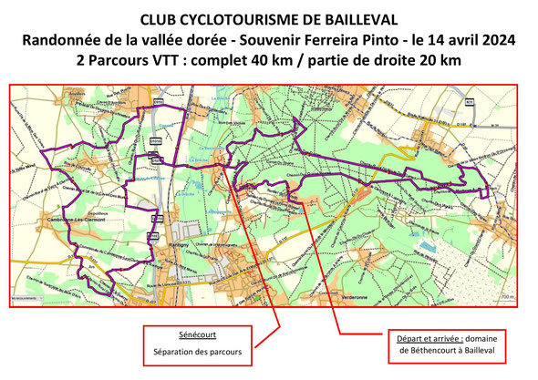 Le 14 avril - Randonnée de la Vallée Dorée - VTT 20 km et 40 km