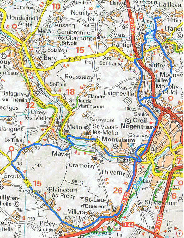 Cyclo de Bailleval - Parcours de 55 km le 17 août 2025