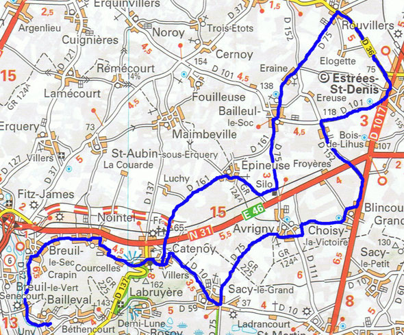 Cyclo de Bailleval - Parcours de 55 km le 2 août 2026