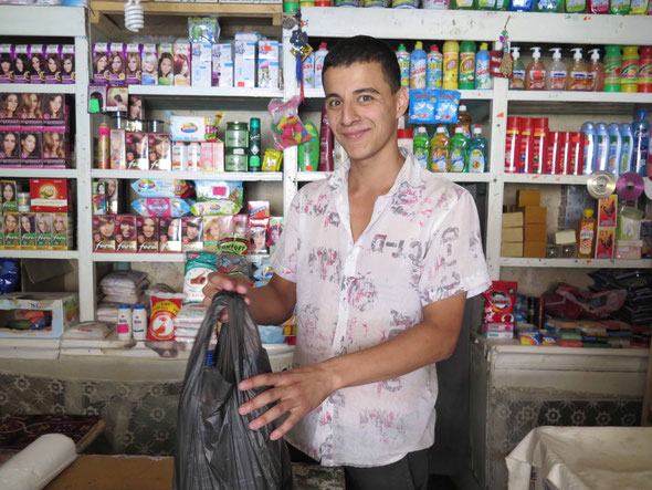 The shop owner who sold us water and cigarettes, if your are lucky and he is there..most of the time his shop is closed and you see him cycling through the city