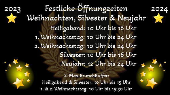 © Cafe Leonardo® Mülheim - Öffnungszeiten Weihnachten, Silvester & Neujahr