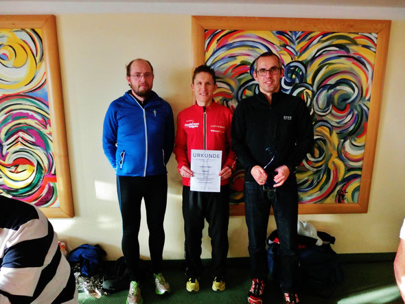 Bronzeplatzierung in der Marathon-Mannschaftswertung: Marco Steiner, Steffen Wittmann und Markus Mallmann