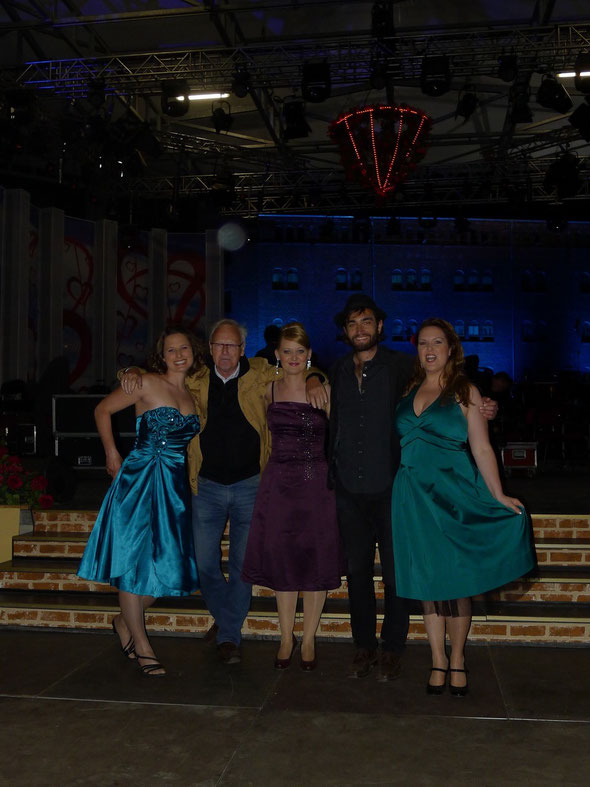 mit Art of Contrast bei den 14. Elblandfestspielen v.l.n.r. Ulli, Herr Himmer, ich, Christian, Melli