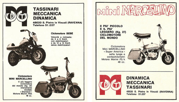 Publicidad del modelo Mini Marcellino Super América y Ciclomotor Bebé