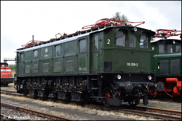 116 009-2 gehört dem Verein Leipziger Dampf KulTour (LDK). Am 21. August 2022 ist die Lok zum 29. Heizhausfest im SEM Chemnitz zu Gast