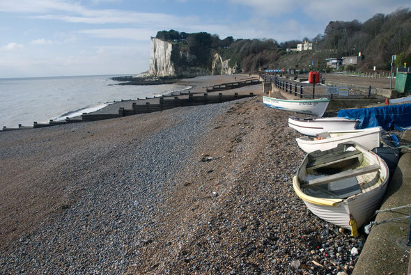Cove boats in St Margarets Bay pushed back by the north easterly gale on a spring tide (March 2013)