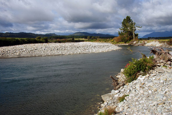 The Arahura River valley, location of Crosbie Wells's 'cottage' in Eleanor Catton's 2013 prize-winning novel, The Luminaries