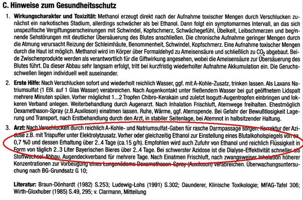 Bayerisches Bier als Gegenmittel für Methylalkohol