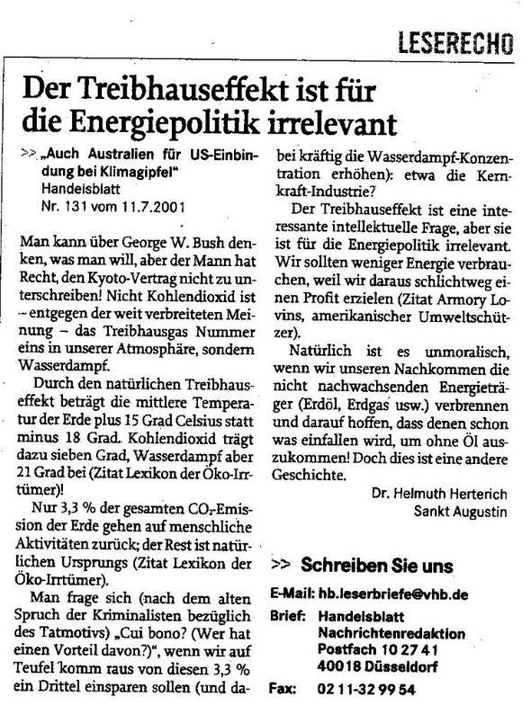 Treibhauseffekt und Energiepolitik