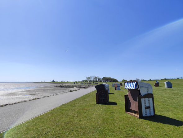 Aussicht auf den Strand von Büsumer Deichhausen