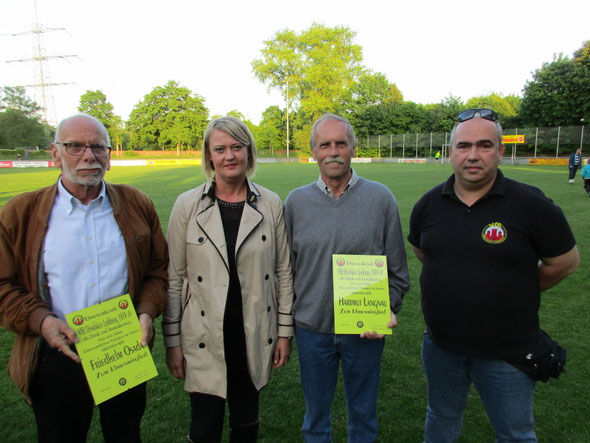 Von links nach rechts: Friedhelm Osada, Karina Wistuba (Präsidentin), Hartmut Langnau, Klaus Schwan (2. Vorstandsvorsitzender).