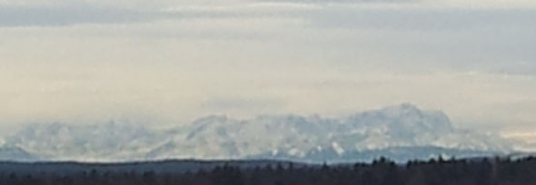 Derzeitiger Ausblick auf die Zugspitze von meinem Balkon aus
