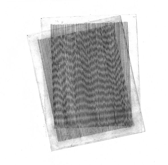 Encre et sillons, 2016. Deux tirage superposés, 14 cm x 23 cm.