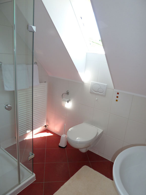 Bild: DU/WC der Ferienwohnung im Gelben Haus in Meersburg direkt am Bodensee mit Seesicht