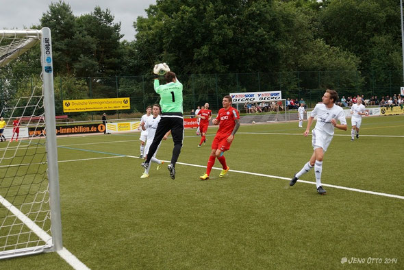 1. Spiel als Schlussmann des FSV Schröck, Neuzugang Patrick Schein