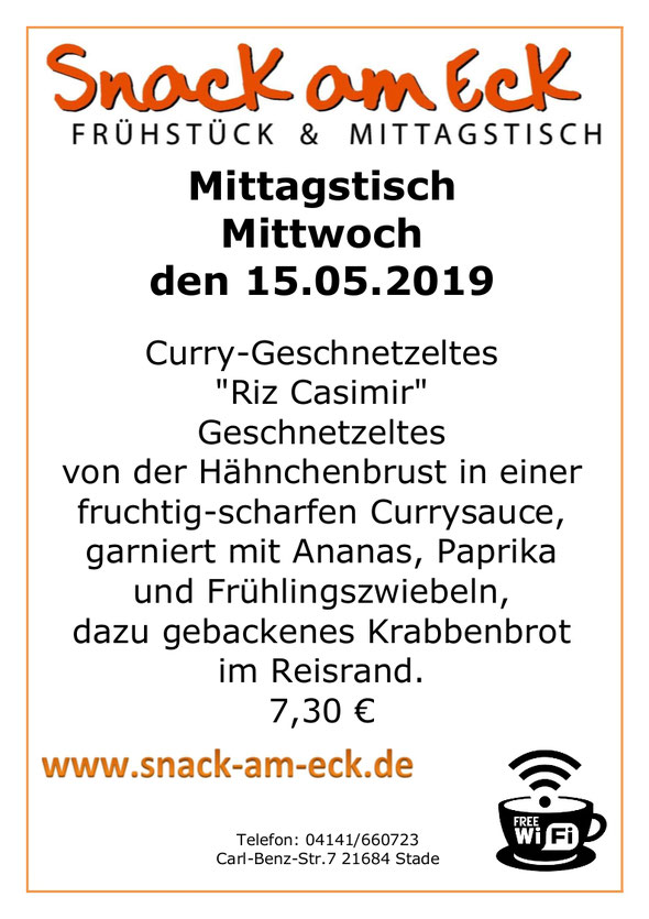 Mittagstisch am Mittwoch den 15.05.2019