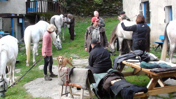 Cavaliers( gard, Var, Pau) +Bernard tour de France à cheval squattent à Sarbonnel : Soirée mémorable