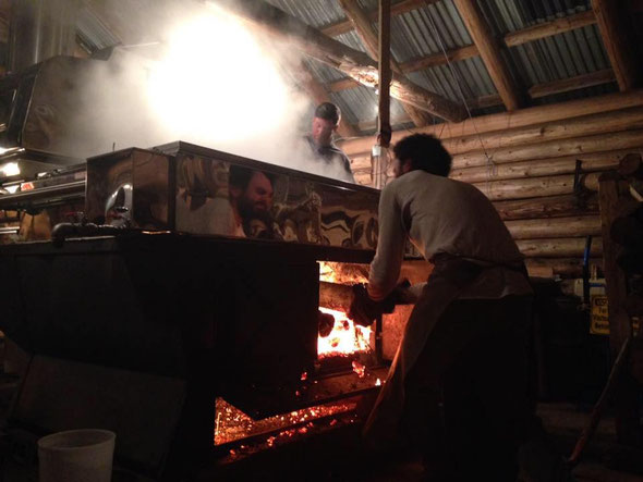 Making syrup!