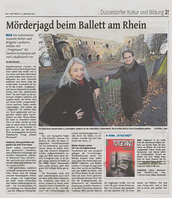 Westdeutsche Zeitung vom 14.01.2015, Ausgabe Düsseldorf, Kulturteil