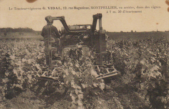 Encore une carte postale du tracteur Georges Vidal vue arrière !