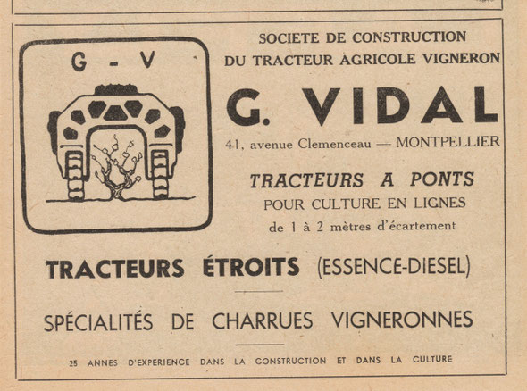 Vieille publicité dans une revue d'époque de 1947