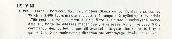 Publicité et texte sur le livret "Motoviticulture de 1972 "