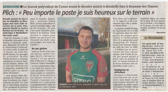 Journal du Centre (21 avril 2013)