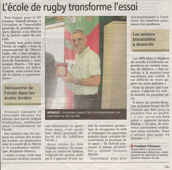 Journal du Centre (5 septembre 2012)