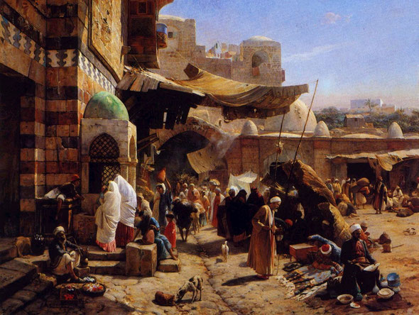 Market in Jaffa. Gustav Bauernfeind 1887