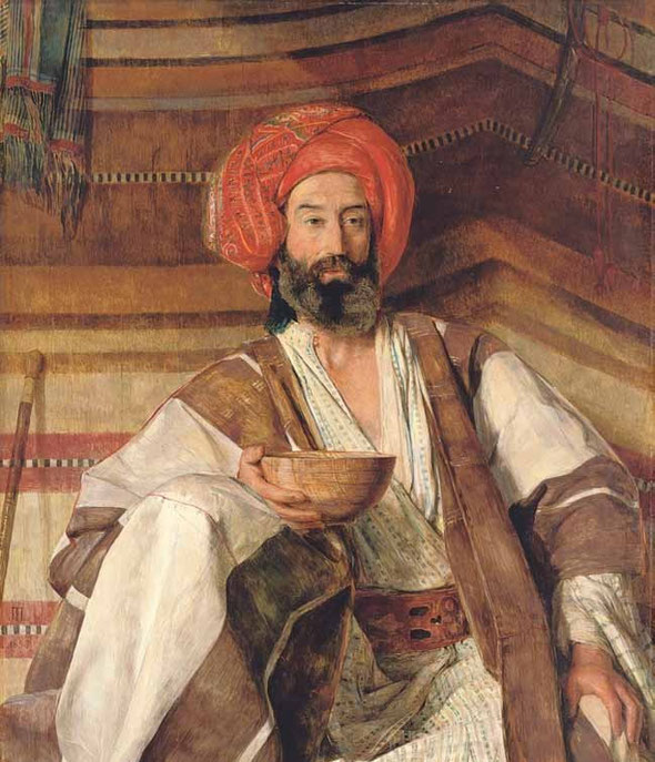 An Arab of the Desert of Sinai. John Frederick Lewis 1858. Sold by Christie's in 2008 for GBP.993,000 