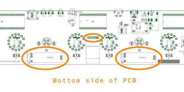 Solder the HV modules and WifiGps module(Optional) pins. 