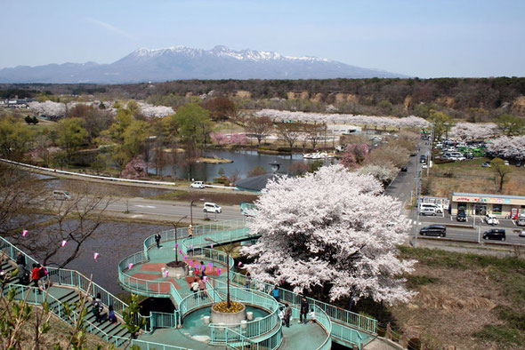 NO.20　河畔公園俯瞰と茶臼遠望