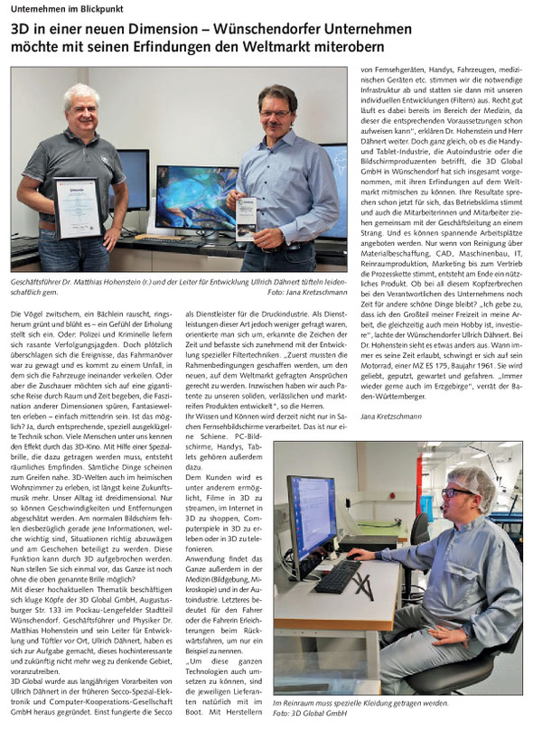 Bild: Secco 3D Wünschendorf Erzgebirge