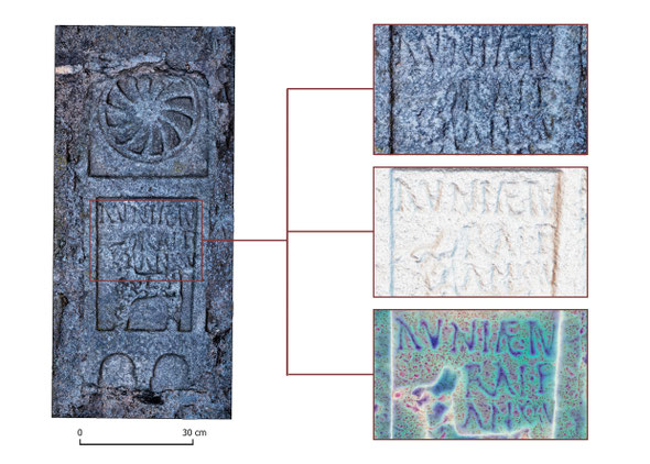Epígrafe Aunia (II). Fuente: GONZÁLEZ DE LA FUENTE, F.J. et al (2025): El corpus epigráfico de Rabanales (Zamora). Revisión a propósito del descubrimiento de nuevas evidencias