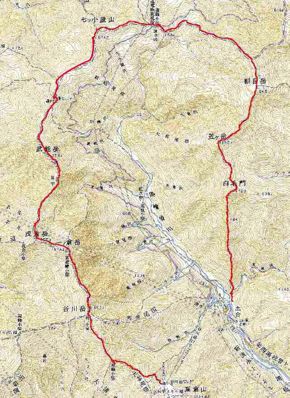 谷川岳馬蹄形周遊GPS軌跡