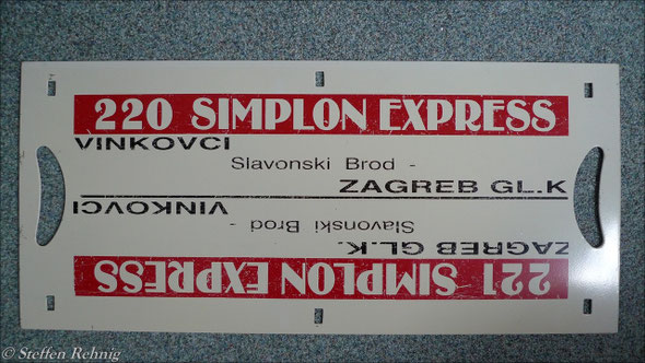 HŽ - B  220/221 "SIMPLON EXPRESS" Zagreb Gl.Kol. - Ljubljana - Trieste Centrale - Milano Lambrate - Geneve Aeroport (1994)  