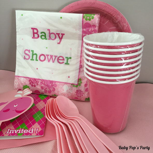 kit baby shower à gagner 8 personnes baleine bleu rose baleno